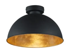 LED Deckenlampe mit Metall Lampenschirm in Schwarz & Gold, Ø31cm