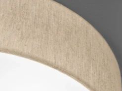 LED Deckenlampe rund mit Lampenschirm Leinen Beige, Ø 40cm