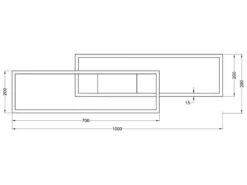 LED Deckenleuchte ALBANY Schwarz mit Fernbedienung dimmbar, Breite 100cm