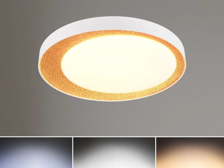 LED Deckenleuchte ALETA Weiß Gold mit Fernbedienung dimmbar & Tageslicht, Ø 45cm