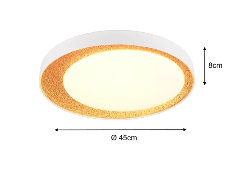 LED Deckenleuchte ALETA Weiß Gold mit Fernbedienung dimmbar & Tageslicht, Ø 45cm