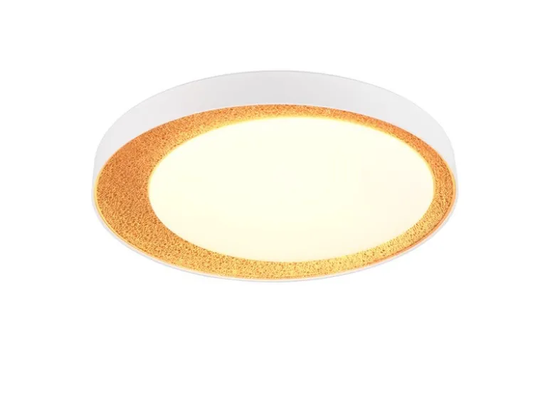 LED Deckenleuchte ALETA Weiß Gold mit Fernbedienung dimmbar & Tageslicht, Ø 45cm