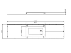 LED Deckenleuchte ALPHA Schwarz großes Panel rechteckig Ultra Slim, Breite 119cm