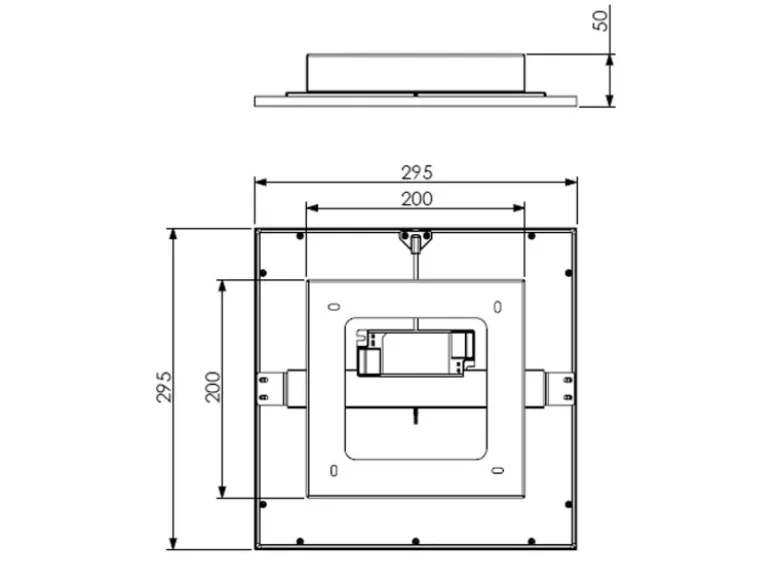 LED Deckenleuchte ALPHA Titan Panel eckig Ultra Slim, Quadrat 29cm