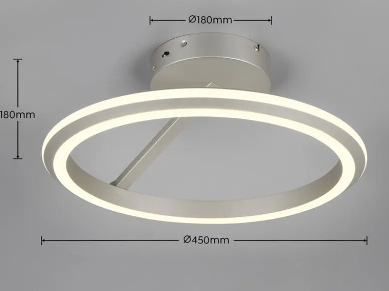 LED Deckenleuchte AMADOR Metall Silber, dimmbar & Lichtfarbe einstellbar Ø 45cm