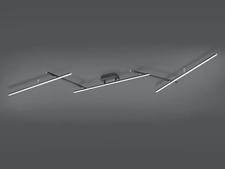 LED Deckenleuchte ARVIN Schwarz mit Fernbedienung & Farbwechsel, Breite 245cm