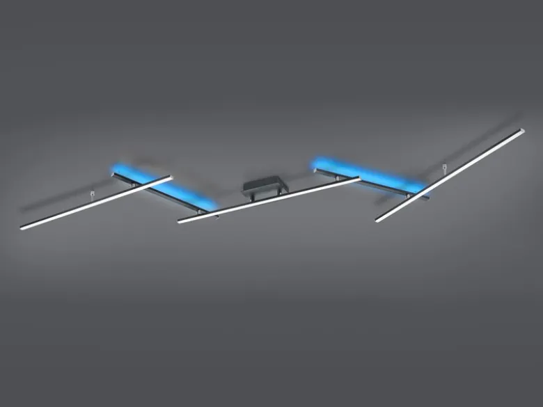 LED Deckenleuchte ARVIN Schwarz mit Fernbedienung & Farbwechsel, Breite 245cm