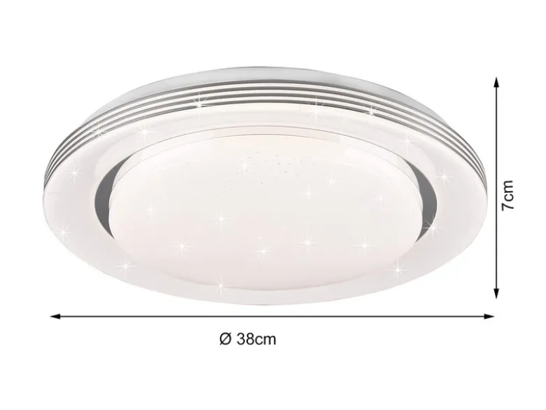LED Deckenleuchte ATRIA Fernbedienung, dimmbar Sternenhimmel, Weiß Ø38cm