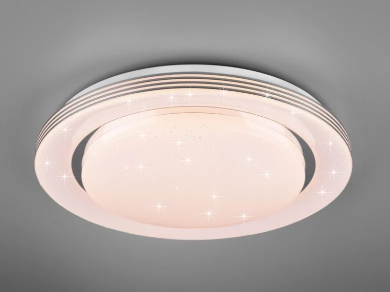 LED Deckenleuchte ATRIA Fernbedienung dimmbar Sternenhimmel Weiß, Ø 58cm