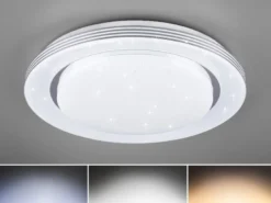 LED Deckenleuchte ATRIA mit Fernbedienung dimmbar Sternenhimmel Weiß Ø 48cm