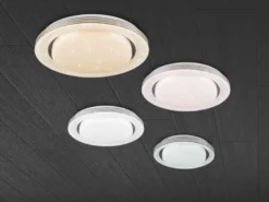 LED Deckenleuchte ATRIA mit Fernbedienung dimmbar Sternenhimmel Weiß Ø 48cm