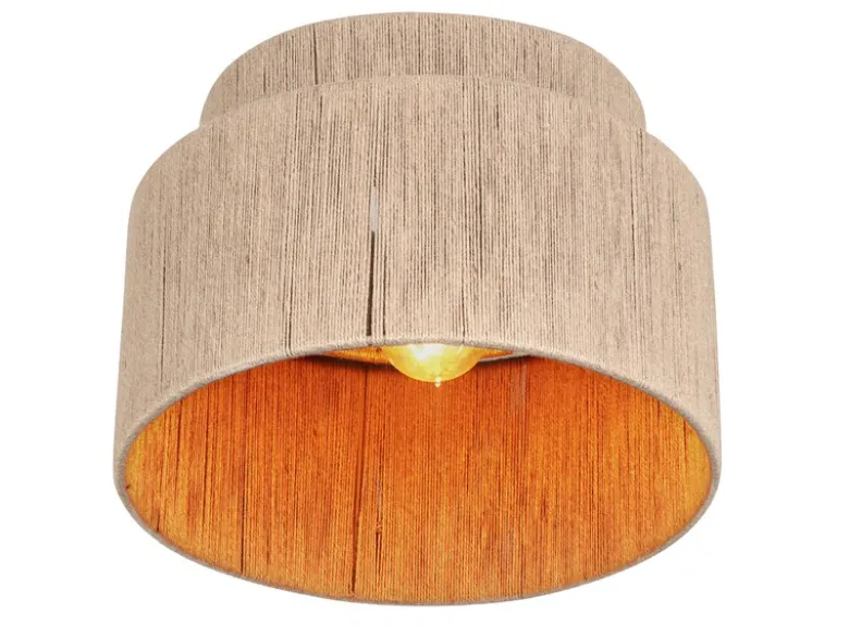 LED Deckenleuchte aus Jute Natur im Boho Stil, Ø 30cm