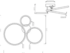 LED Deckenleuchte CORNA schwenkbar & dimmbar, Weiß Breite 71cm