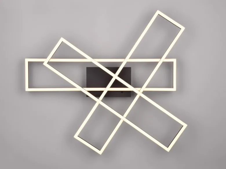 LED Deckenleuchte CORSO mit Fernbedienung & Tageslicht, Schwarz Breite: 66cm