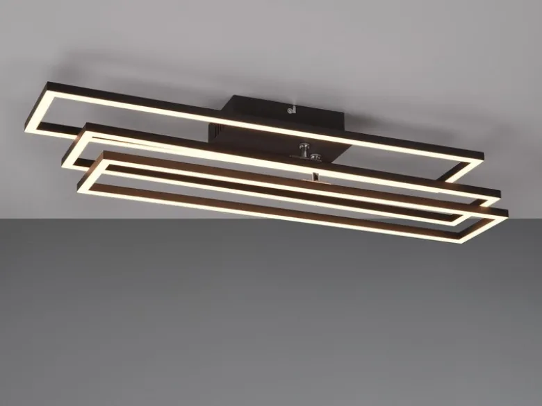 LED Deckenleuchte CORSO mit Fernbedienung & Tageslicht, Schwarz Breite: 66cm