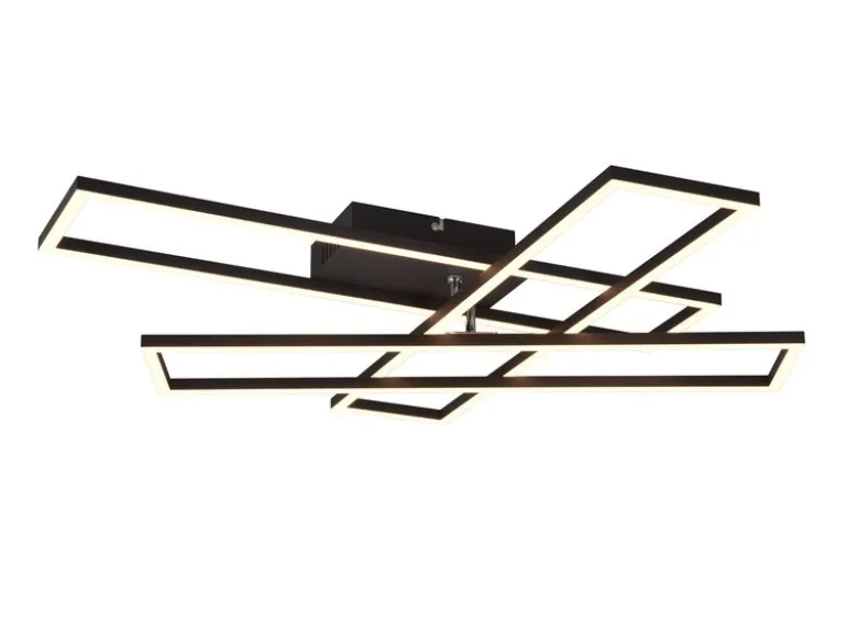 LED Deckenleuchte CORSO mit Fernbedienung & Tageslicht, Schwarz Breite: 66cm