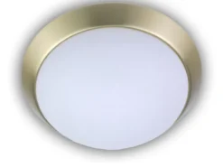 LED Deckenleuchte Deckenschale Opalglas matt Dekorring Messing matt, Ø 50cm