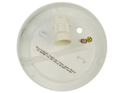 LED Deckenleuchte / Deckenschale rund, Opalglas matt, Dekorring Chrom, Ø 25cm