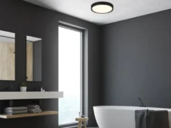 LED Deckenleuchte 2er Set in Schwarz matt IP44 Badlampen, Ø 33cm