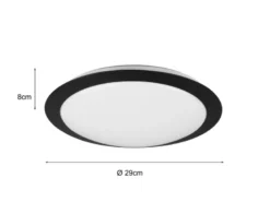 LED Deckenleuchte 2er Set in Schwarz IP44 Badlampen, Ø 29cm