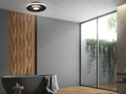 LED Deckenleuchte 2er Set Schwarz matt mit Switch Dimmer IP44, Ø 30cm