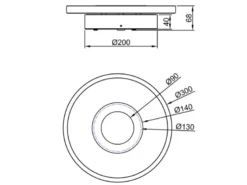 LED Deckenleuchte 2er Set Silber Chrom mit Switch Dimmer IP44, Ø 30cm