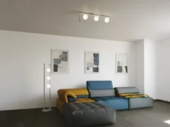 LED Deckenleuchte 3 flammig Weiß mit Glaskugeln Opalweiß, Breite 80cm