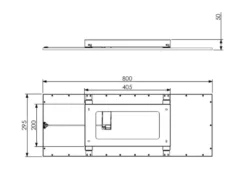 LED Deckenleuchte GAMMA Schwarz Panel mit Nachtlicht rechteckig, Breite 80cm