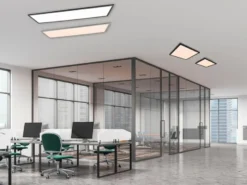 LED Deckenleuchte GAMMA Schwarz Panel mit Nachtlicht rechteckig, Breite 80cm