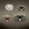 LED Deckenleuchte Gitter Lampenschirm Metall in Schwarz, Ø 50cm