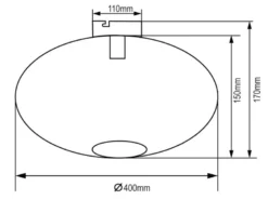 LED Deckenleuchte Gitter Lampenschirm Metall in Schwarz, Ø 40cm