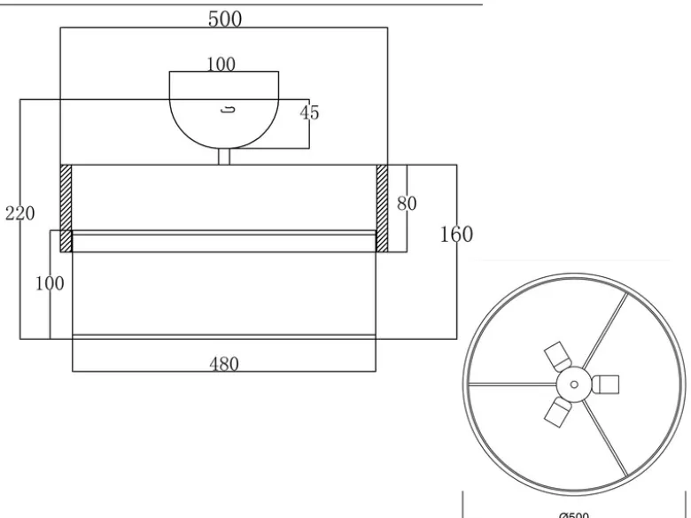LED Deckenleuchte Holzlampe mit Stoffschirm Weiß, Ø 50cm