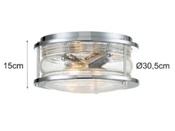 LED Deckenleuchte in Chrom für Badezimmer & Wohnraum, Ø30,5cm