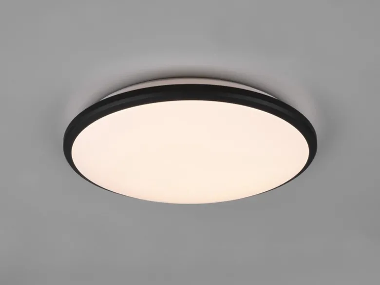 LED Deckenleuchte LIMBUS Schwarz 3 Stufen Dimmer, Warmweiß, Ø 34cm