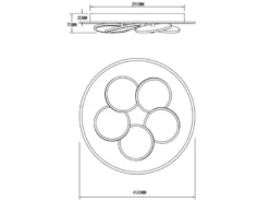 LED Deckenleuchte MANDALA Grau Braun mit Fernbedienung dimmbar, Tageslicht Ø49cm