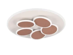 LED Deckenleuchte MANDALA Grau Braun mit Fernbedienung dimmbar, Tageslicht Ø49cm