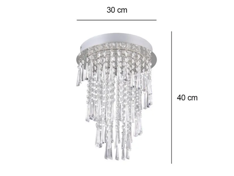 LED Deckenleuchte mit Acryl Kristallbehang und Fernbedienung, Ø 30cm