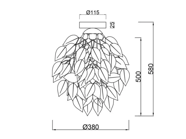 LED Deckenleuchte mit Blätter Lampenschirm in Weiß Ø 38cm