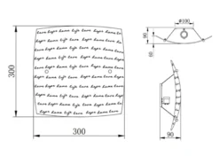 LED Deckenleuchte mit Glasschirm Weiß & Schriftdekor, Quadrat 30cm