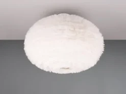 LED Deckenleuchte mit Kugel Lampenschirm aus Plüsch, Ø 50cm
