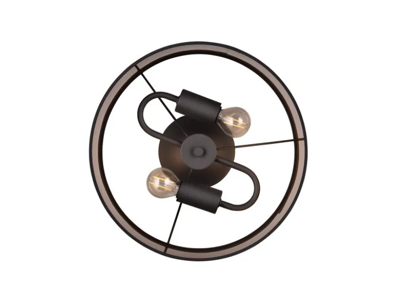 LED Deckenleuchte mit Stoffschirm in Taupe/Gold, Ø 30cm