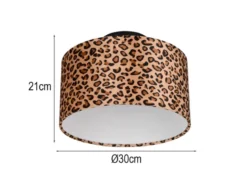 LED Deckenleuchte mit Stoffschirm Leopardenmuster, Ø 30cm