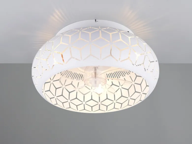 LED Deckenleuchte mit Ventilator & Fernbedienung in Weiß, Ø 50cm