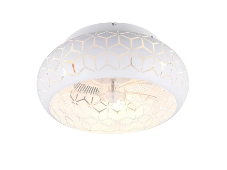 LED Deckenleuchte mit Ventilator & Fernbedienung in Weiß, Ø 50cm