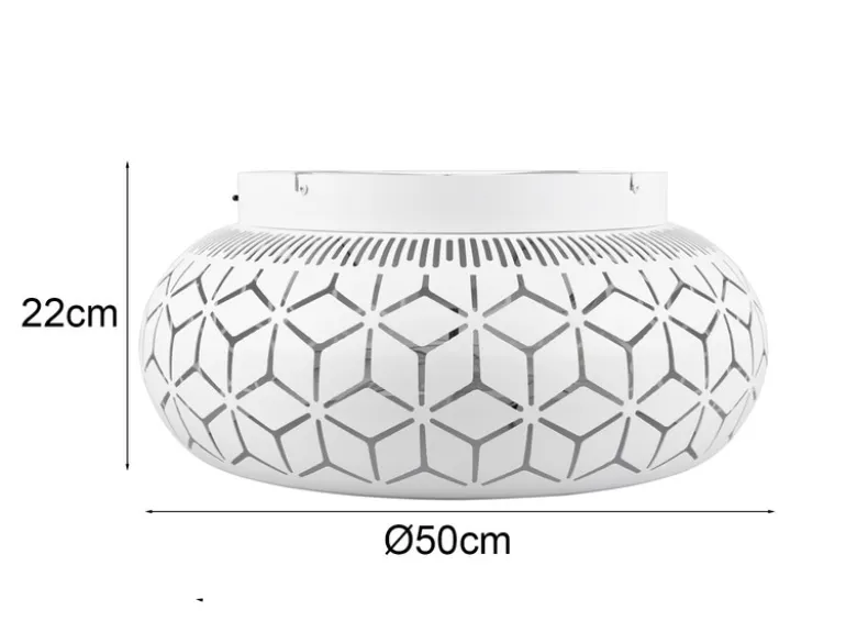 LED Deckenleuchte mit Ventilator & Fernbedienung in Weiß, Ø 50cm