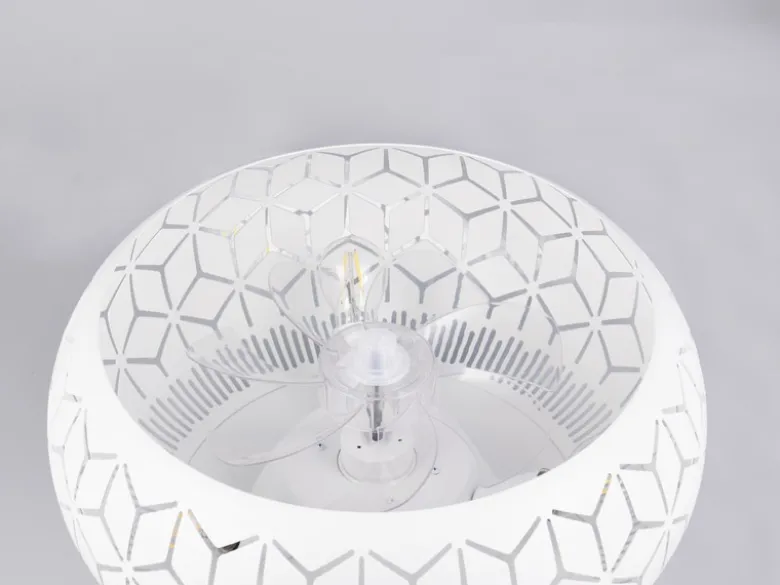 LED Deckenleuchte mit Ventilator & Fernbedienung in Weiß, Ø 50cm