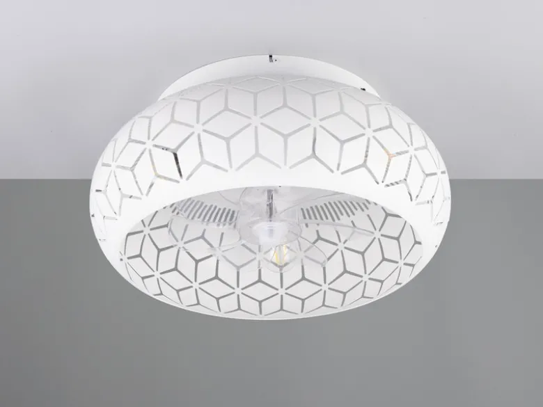 LED Deckenleuchte mit Ventilator & Fernbedienung in Weiß, Ø 50cm