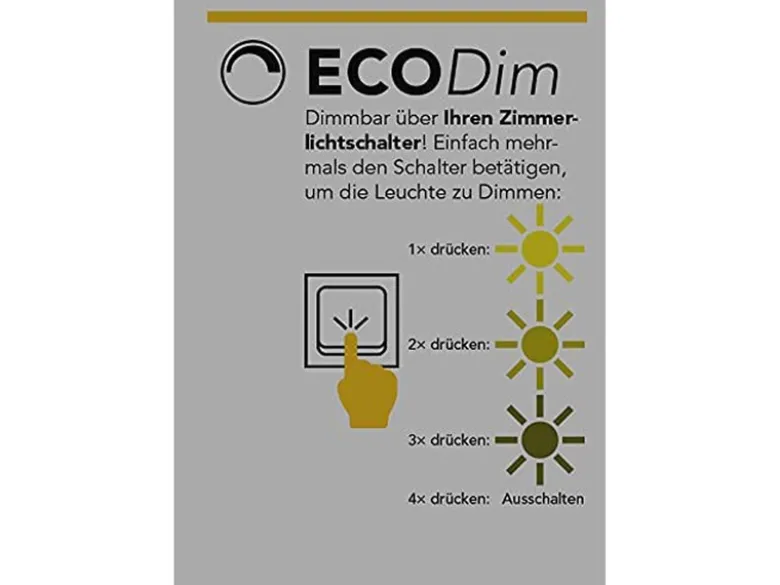 LED Deckenleuchte MOON für Wand & Decke Holzoptik 3 Stufen dimmbar, Ø 40cm