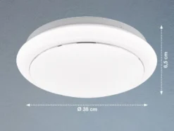 LED Deckenleuchten flach 2er SET runde Deckenlichter Weiß, Ø 38cm