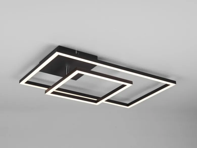 LED Deckenleuchte PADELLA Schwarz dimmbar Warmweiß, Breite 63cm